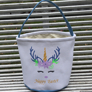 Cestas <span class=keywords><strong>de</strong></span> Pascua <span class=keywords><strong>de</strong></span> Unicornio Multicolores, Adornos Personalizados para el Hogar, Conejito Bordado, Cubo para la Búsqueda <span class=keywords><strong>de</strong></span> Huevos <span class=keywords><strong>de</strong></span> Pascua - Product Image 2