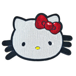 बीडेड अनुक्रमों के लिए सीमा पार कार्टून 25*18 सेमी धनुष लाल कपड़े पैच वापस गोंद चीन सजावट स्टिकर - Product Image 4