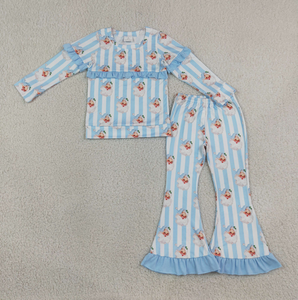 Sibling Baby Girls Santa Pockets Stripe <b>Tunic</b> Ruffle Pants <b>Christmas</b> Clothes Sets - Product Image 6