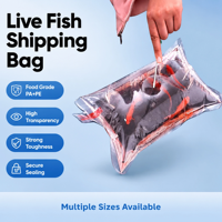 Sacs d'emballage en plastique recyclables à finition mate, étanches, avec valve unidirectionnelle, pour l'expédition de poissons vivants et de fruits de mer