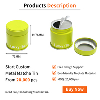 Boîte ronde de stockage en métal minimaliste boîte de conserve en poudre Matcha pour thé en vrac