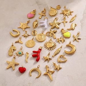 Custom Designer <b>Gold</b> Plated 316L Stainless Steel Jewelry Pendants & <b>Charms</b> for <b>Bracelet</b> Making DIY - Product Image 3