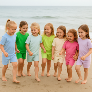 1-13 anni di moda estiva set di abbigliamento per bambine e bambine vestiti carini da ragazzo e da donna 2 pezzi set di pantaloncini da ciclismo in cotone per ragazze - Product Image 1