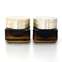 Flacon d'emballage cosmétique de haute qualité, bouteille carrée en verre de 30g avec bouchon à vis, vente en gros, 10 unités