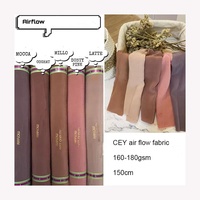 100% Polyester Crêpe CEY Tissu froissé PD Plain Soft Air Flow CEY Tissu pour robes Abaya musulmanes