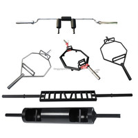 Barre hexagonale 20 kg en acier argent/noir pour musculation et équipement de gym