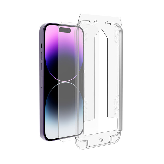 2.5D Clear Dustproof Fast Installation Box for iPhone 14 Pro Max Plus Tempered Glass Screen Protectors for iPhone 13 12