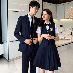 Design Preppy Style Student Performance Costumes Dress Race Costumes Graduation Uniform Vogue Blazer Shirt Pleated Skirt - Product Image 3