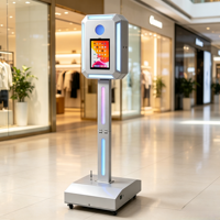 Cabina de Fotos SLR con Impresión Automática y Robot Autónomo, Luces RGB para Smartphone, Control Remoto Inalámbrico, Cámara para iPad, Estructura Metálica Portátil
