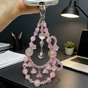 Chaîne de téléphone en perles de luxe légère, pendentif en coquille de <span class=keywords><strong>perle</strong></span>, style tissé, <span class=keywords><strong>cordon</strong></span> de téléphone portable, porte-clés - Product Image 4