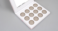 Palette de fards à paupières en carton 12 compartiments avec miroir, étui compact vide pour maquillage, palette compacte carrée magnétique pour fards à paupières et illuminateur