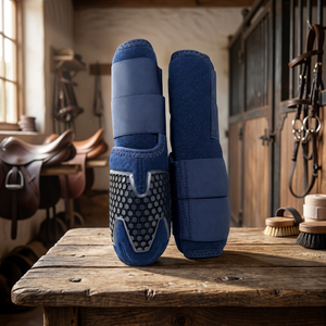 รองเท้าป้องกันขาสำหรับม้า TOUGH TACK TT-SPLINT-2 รุ่นฝึกซ้อม สีพื้น ทำจากนีโอพรีน น้ำหนักเบา ระบายอากาศได้ดี สีฟ้า - Product Image 3