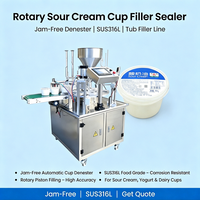 Machine de remplissage et de scellage automatique de gobelets sans bourrage pour crème sure, ligne de remplissage et de scellage rotative en SUS316L de qualité alimentaire