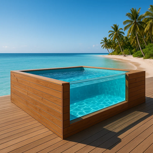 Kit de piscine élégant en fibre de verre avec protection UV, idéal pour les grands jardins extérieurs et le plaisir familial toute l'année - Product Image 2