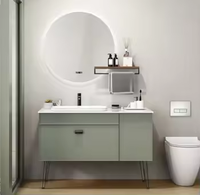 Meuble de toilette moderne de luxe haut de gamme en contreplaqué de bois meuble de salle de bain tiroirs pour appartement espaces résidentiels pour