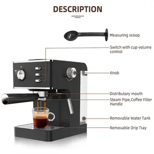 Multifunctionele Semi-Automatische 20 Bar Italië Commerciële Espresso Koffiebrandermachine