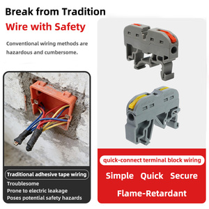 Connecteur de <span class=keywords><strong>rail</strong></span> <span class=keywords><strong>DIN</strong></span> sans vis à ressort, en cuivre nickelé, alimentation 300V, 32A, 28-12AWG, connexion par enfouissement, <span class=keywords><strong>bornier</strong></span> - Product Image 3