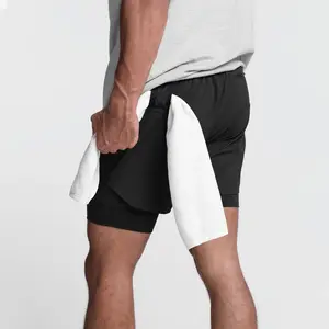 Summer Plus Size Trend Muscle Sports Biker Boxer Shorts Running Breathable Double Layer Quick Drying Boxing Sweat Shorts For Men