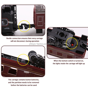 Choice Classic Battery Operate Electric Railway Train Juego de <span class=keywords><strong>locomotora</strong></span> de <span class=keywords><strong>vapor</strong></span> Agregar agua al humo Tren Juguetes con sonido ligero - Product Image 3