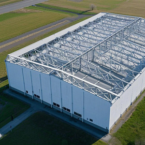 Prefab kho hội thảo nhà chứa máy bay đổ xây dựng công nghiệp khung kim loại kết cấu thép xây dựng - Product Image 2