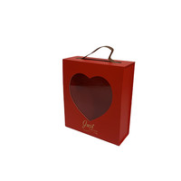 Scatola Regalo Pieghevole con Finestra a Cuore e Manico, Personalizzabile con Logo, Disponibile all'Ingrosso