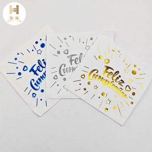 Serviettes carrées estampées à chaud de style espagnol, serviettes en papier jetables haut de gamme pour hôtels, restaurants, célébrations d'anniversaire - Product Image 5