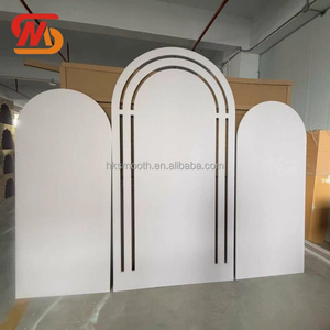 SMOOTH Best Price A Set Round White Acrylic <b>Backdrop</b> Arch Pvc Background for Wedding - Product Image 4
