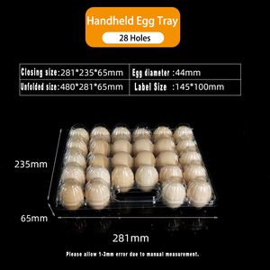 Cầm tay loại bao bì hộp nhựa gà trứng chủ sở hữu tùy chỉnh rõ ràng khay trứng di động cho siêu thị nhà-sử dụng - Product Image 5
