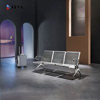 Vente en gros de haute qualité en aluminium 4 places pour salle d'attente Chaise à poutres en rangée Chaise d'attente 3 places