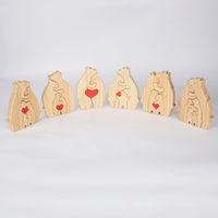 Gros câlin ours famille cinq ours décoration de bureau vacances ornements de table bricolage bois ours puzzle cadeaux