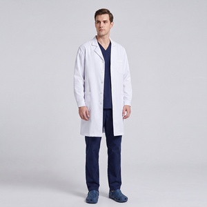 Camici Bianchi Medici, Uniformi per Dottori e Infermieri, Abbigliamento da Laboratorio per Studenti, Maniche Lunghe e Corte, Cotone e Poliestere, Logo Personalizzabile - Product Image 2