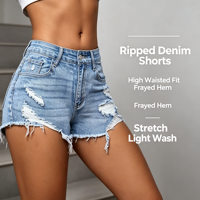 Shorts en jean extra courts pour femme, taille basse, coupe skinny, déchirés, ourlet brut, tendance été
