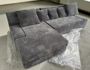 Wholesale Modern Living Room L-Shaped Sectional <strong>Sofa</strong> Bed Set with Upholstered Convertible Design - Product Image 3