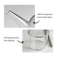 Théière en verre miniature pour une personne de 11 oz, en verre borosilicate haute résistance, transparente, pour préparer le café et le thé, avec couvercle et filtre