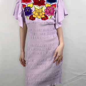 Vestido Mini Elegante de Satén con Bordado y Volantes para Mujer, Diseño OEM Nuevo, LA-RL1020 - Product Image 5