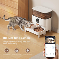 Mangiatoie automatiche sopraelevate per gatti per 2 gatti 5L 2.4G APP controllo distributore di cibo per gatti a tempo con doppio alimentatore