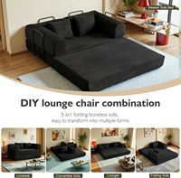 Komprimierbares Cord-Modulsofa, Halb Umrandete Armlehne, Hochelastischer Schaumstoff-Tagesbett für Wohnzimmer und Apartment