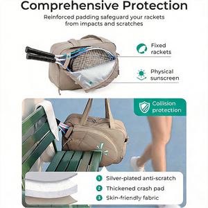 Bolsa <span class=keywords><strong>de</strong></span> Transporte para Raqueta <span class=keywords><strong>de</strong></span> <span class=keywords><strong>Moda</strong></span> para Hombre y Mujer - <span class=keywords><strong>Alternativa</strong></span> 2 en 1 a la Mochila Deportiva y para Portátil, Funda Acolchada Suave - Product Image 4
