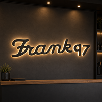 Letras de Canal LED Personalizadas, Letrero de Canal con Retroiluminación 3D, Aluminio Negro Mate para Barbería