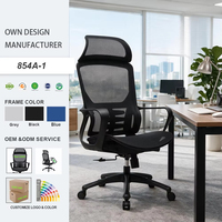 Silla de Oficina Ergonómica de Malla con Reposacabezas Fijo, Silla Giratoria Ejecutiva para Computadora, Muebles de Oficina para Uso en el Hogar