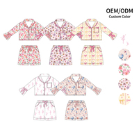 Vêtements de nuit en bambou de source d'usine vente en gros de nouveaux pyjamas imprimés en fibre de bambou personnalisés pour enfants ensemble deux pièces