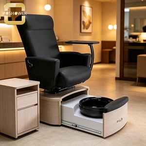 Poltrona Elettrica Reclinabile per Pedicure con Vasca per Piedi Estraibile, Vassoio Laterale e Cassetto Portaoggetti per Saloni di Bellezza e Spa di Lusso - Product Image 2