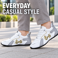 Chaussures décontractées brodées à motif animalier pour femmes en cuir synthétique à lacets, idéales pour la marche, vente en gros, marque privée OEM, toutes catégories