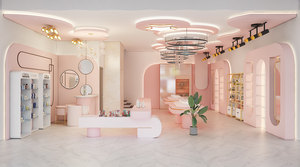 <span class=keywords><strong>Oni</strong></span> shopfitting ชั้นวางเครื่องสำอางสีชมพูออกแบบตกแต่งภายในสำหรับร้านค้าปลีกร้านเครื่องสำอาง - Product Image 2