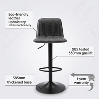 Tabourets de bar pivotants modernes, réglables en hauteur, en cuir PU, chaises de bar minimalistes nordiques, tabourets de comptoir de cuisine en gros
