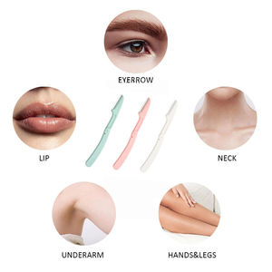 Lot de 3 rasoirs pliables roses pour microblading, tondeuse à sourcils et épilateur facial - Product Image 2