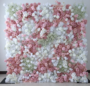 Fondo de pared floral para decoración de boda personalizado Panel de flores rosas Fondo Pared de flores 8x8 - Product Image 3