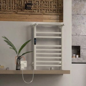Sèche-serviettes électrique en aluminium mural pliable et mobile, noir mat, 4 barres, étanche IPX4 pour salle de bain - Product Image 3