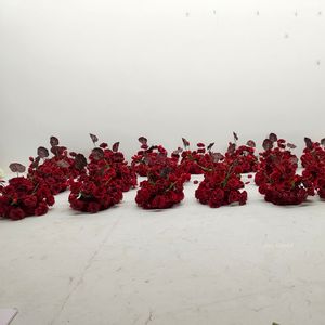 ดอกไฮเดรนเยียสีแดงเข้มประดิษฐ์สำหรับตกแต่งทางเดินงานแต่งงาน จัดดอกไม้สำหรับตกแต่งงานอีเว้นท์  ดอกไม้สีแดงเข้มสำหรับตกแต่งโต๊ะ - Product Image 2