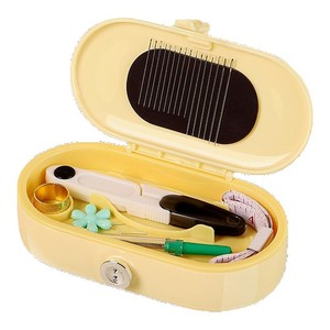 Portable <b>Sewing</b> <b>Box</b> Oval Plastic Needle Thread Set With Tools For Hand Stitching And Mending - Product Image 5